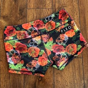 Fleo Rose and Skull Patterned Shorts